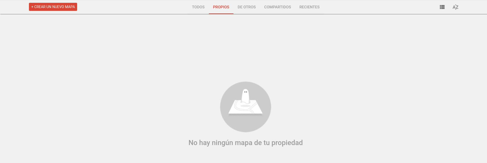 Captura de pantalla de la interfaz de Google MyMaps